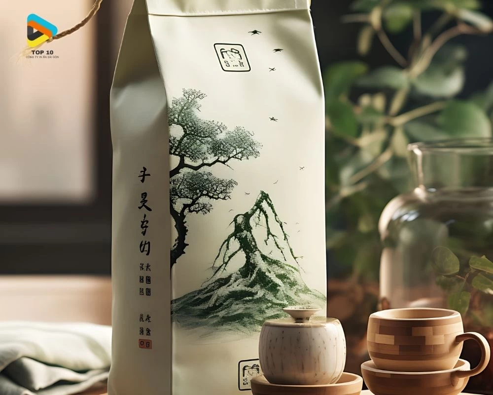 Mẫu túi giấy đựng trà sang trọng