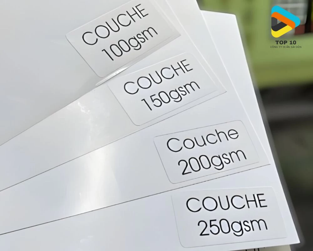 Các định lượng giấy Couche thông dụng