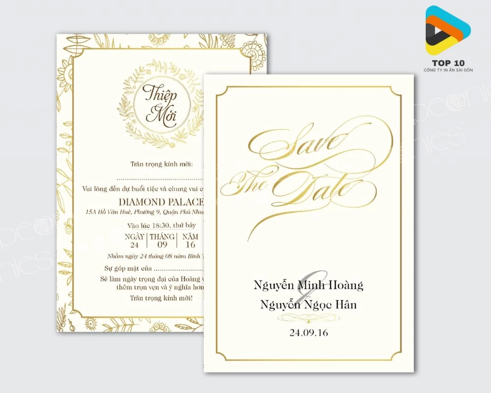 Giấy couche in thiệp cưới