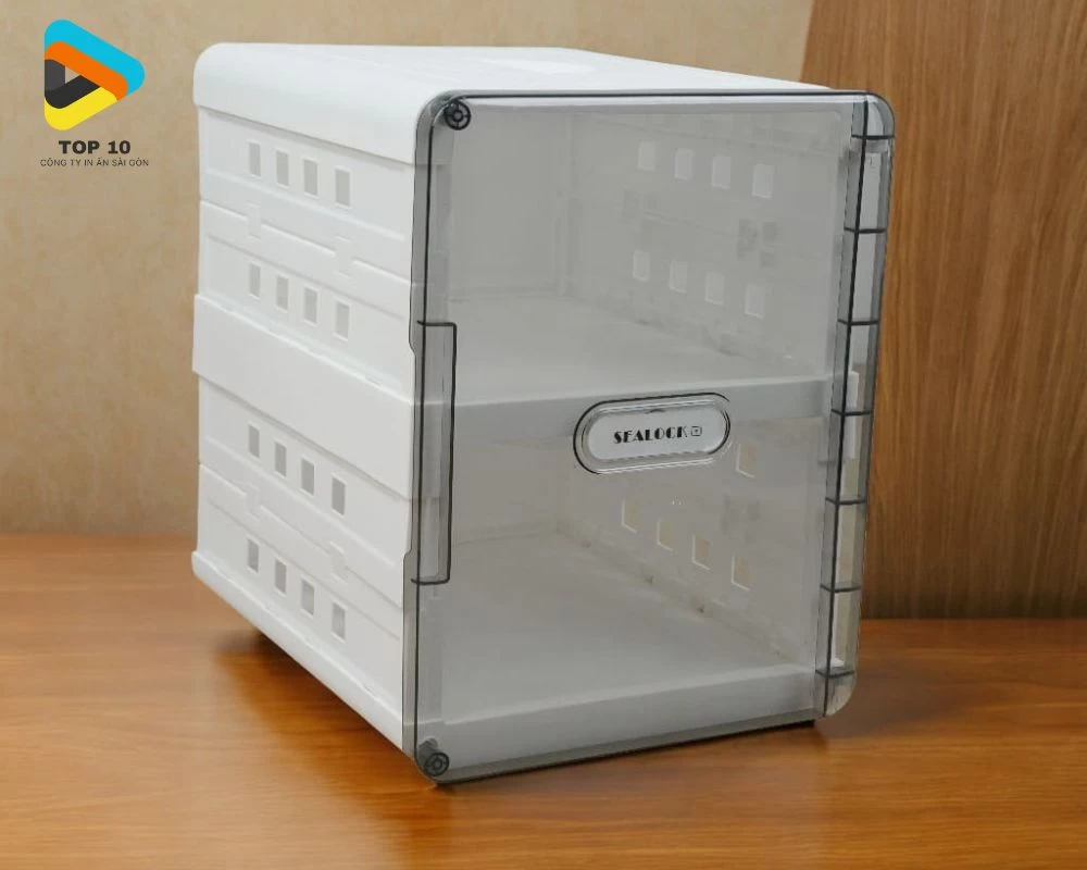 Hộp đựng giày cao cấp 2 tầng có quai cầm nắp nam châm