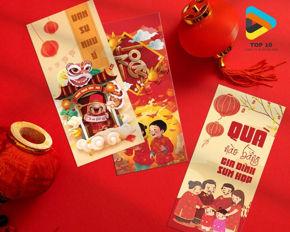 Mẫu bao lì xì thiết kế độc đáo của Xưởng in Dấu Chân Việt