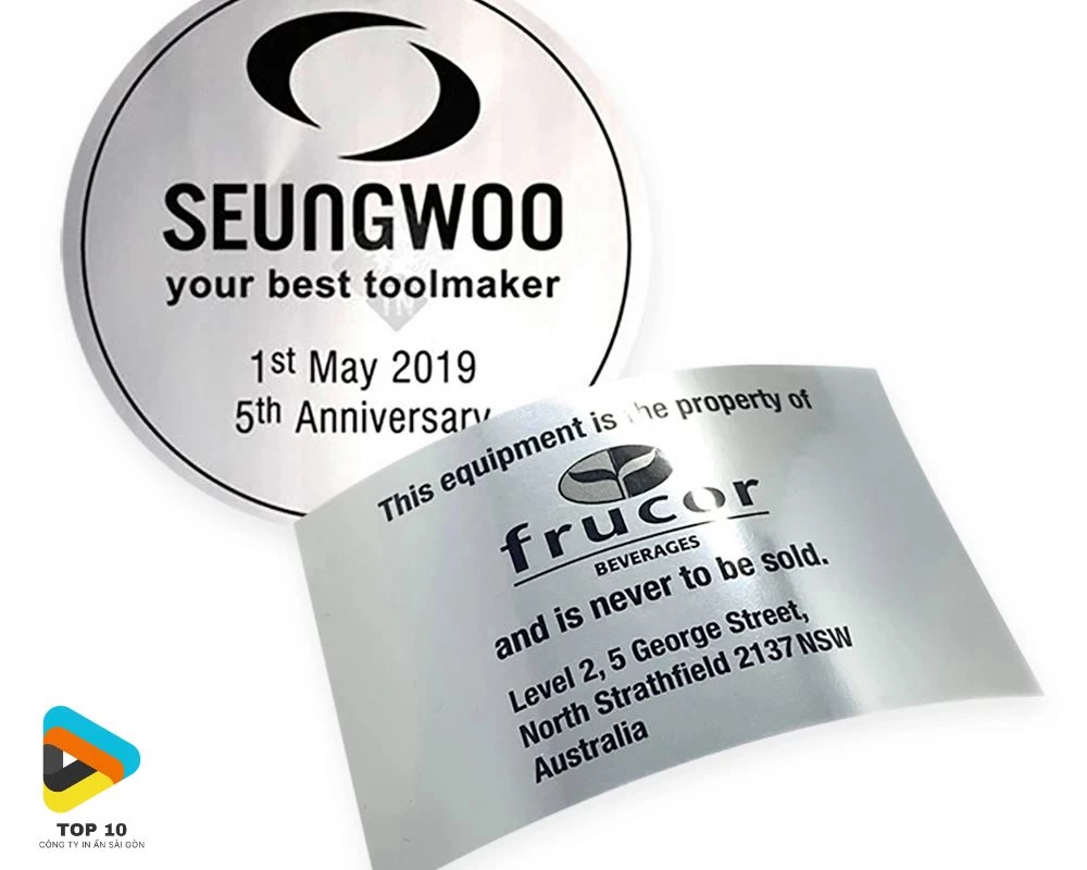 Mẫu tem nhãn decal bạc