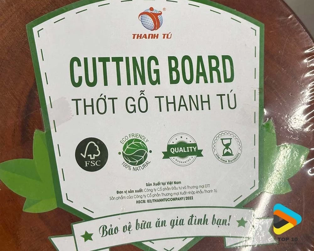 Tem nhãn giấy decal thớt gỗ