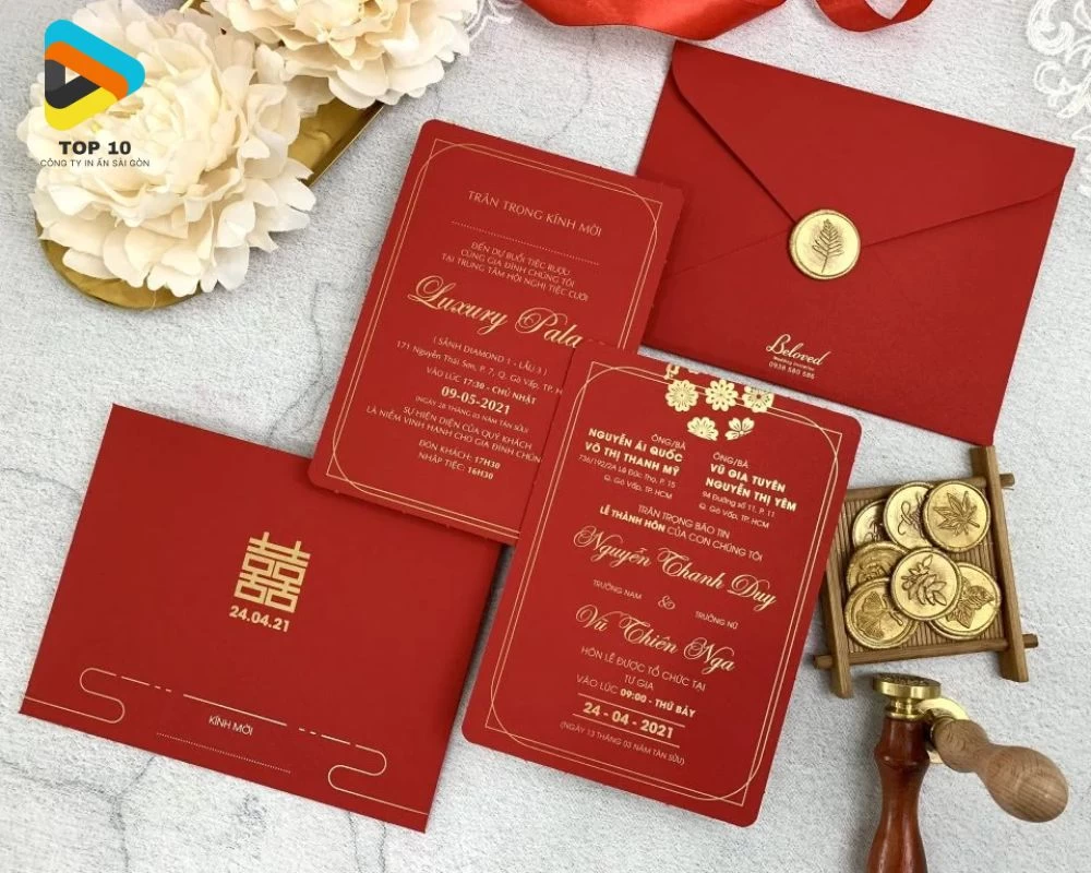 In thiệp cưới giấy mỹ thuật