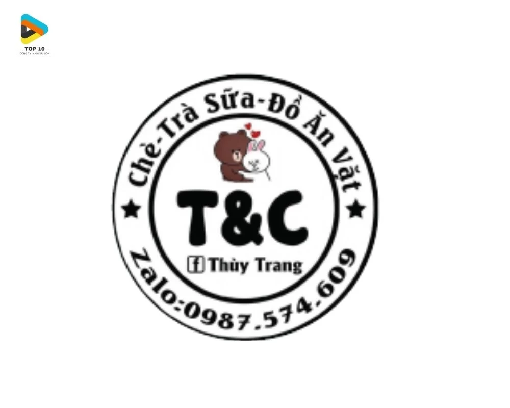 Tem dán trà sữa thương hiệu T&C