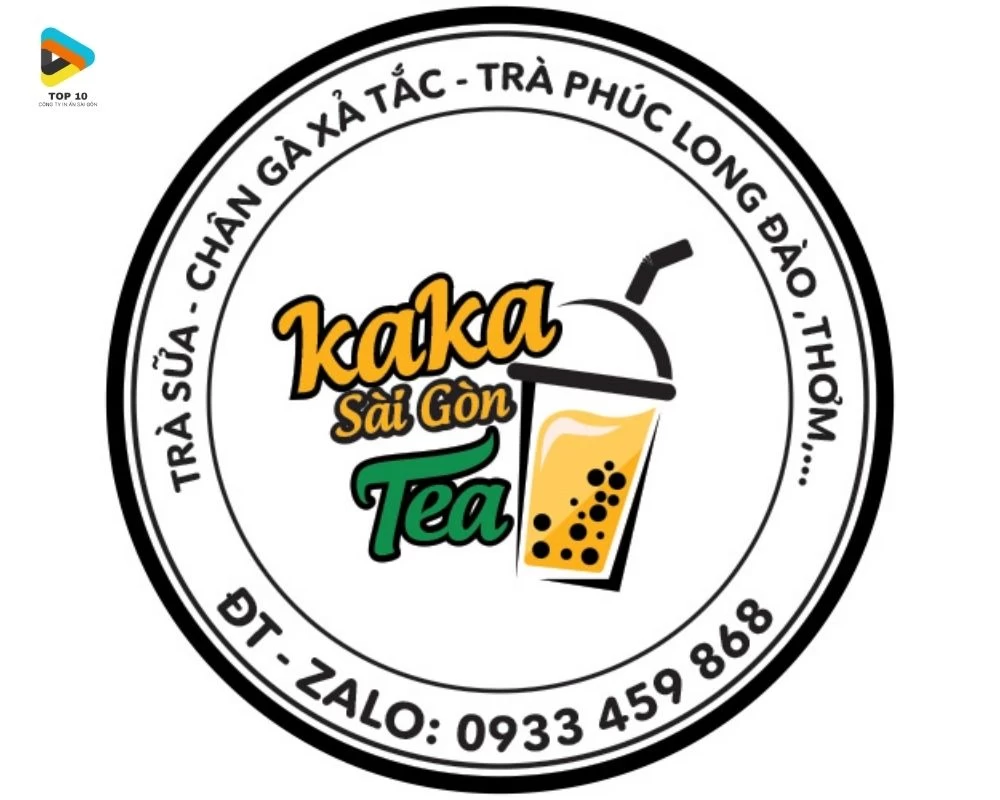 Nhãn dán trà sữa Kaka Sài Gòn Tea