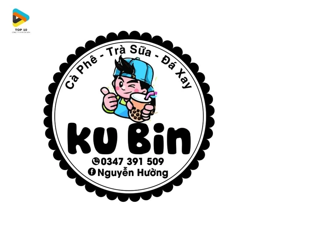 Tem dán trà sữa Ku Bin