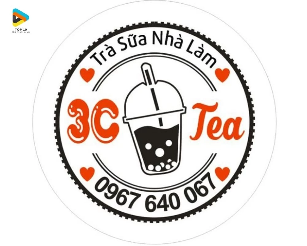 Tem dán trà sữa trong