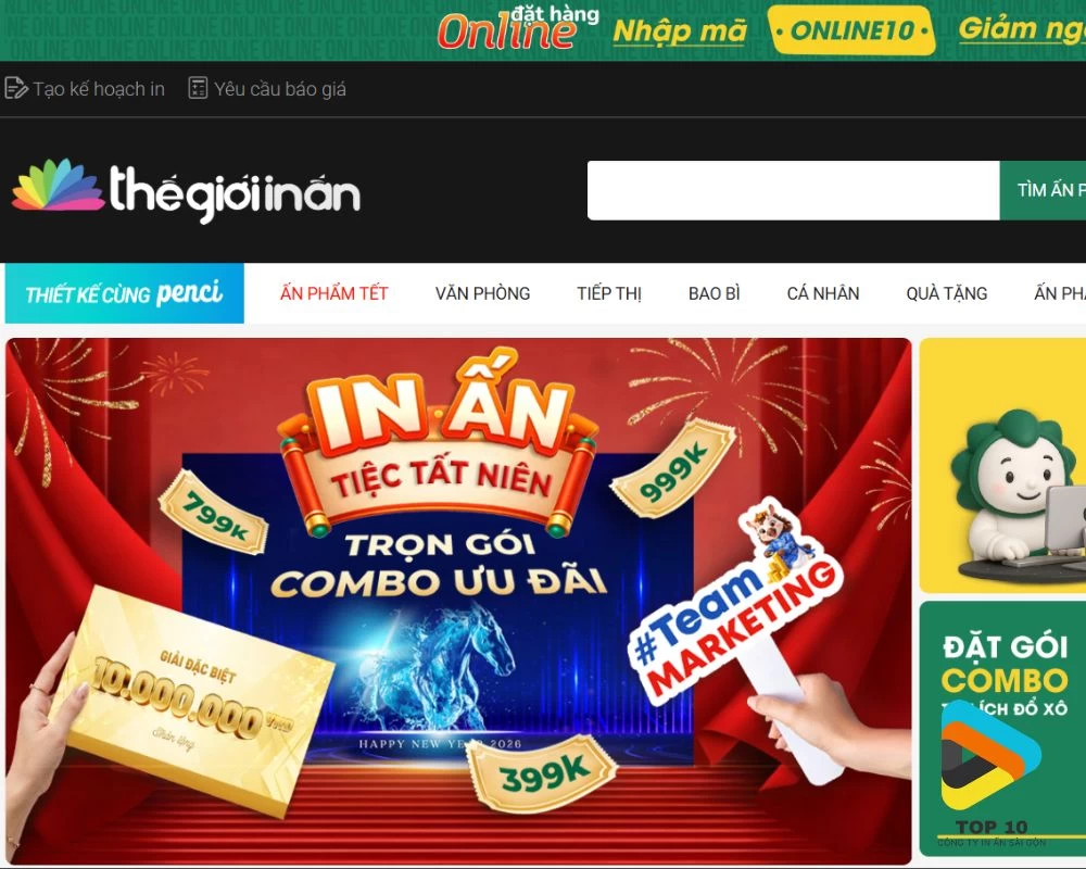 Website của Thế Giới In Ấn