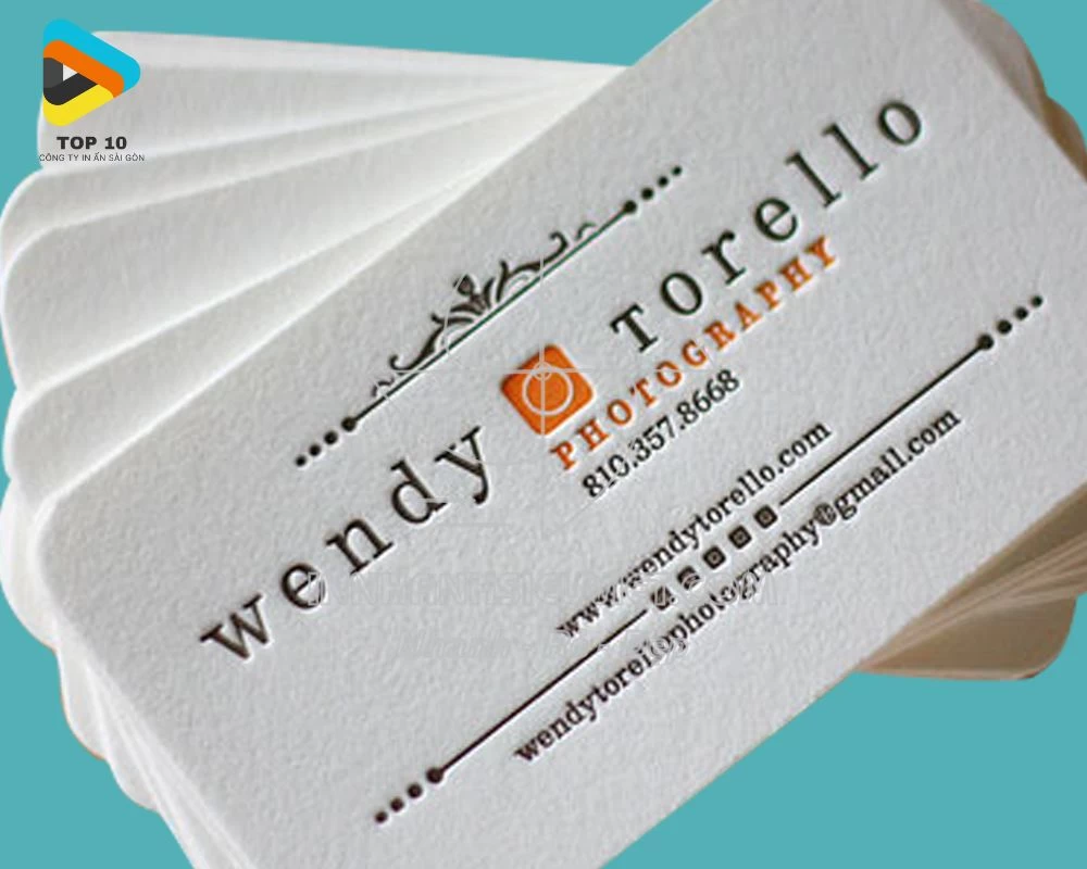Danh thiếp giấy mỹ thuật dập nổi