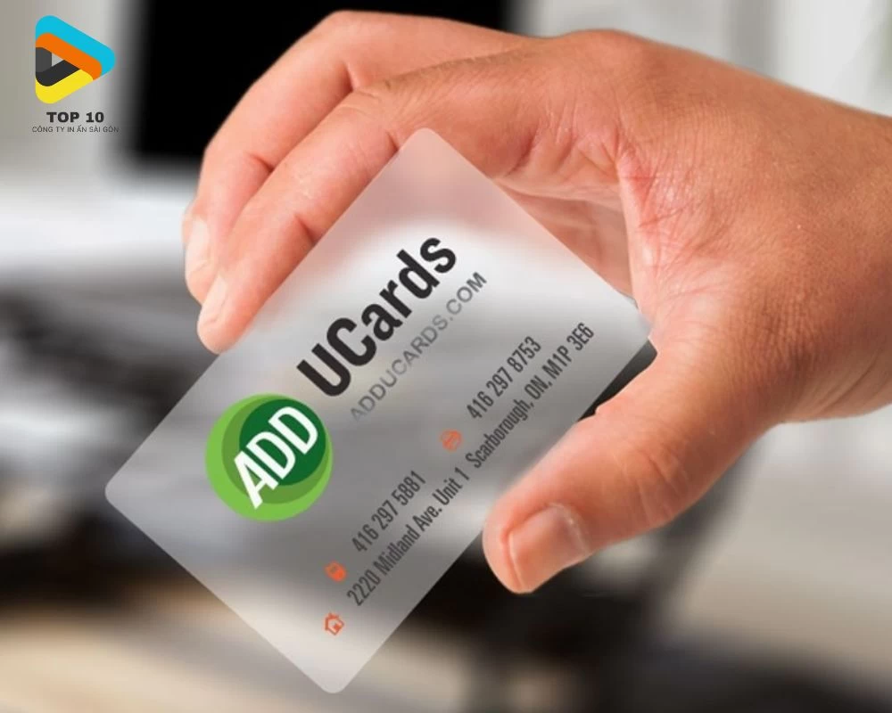 Card visit 1 mặt nhựa