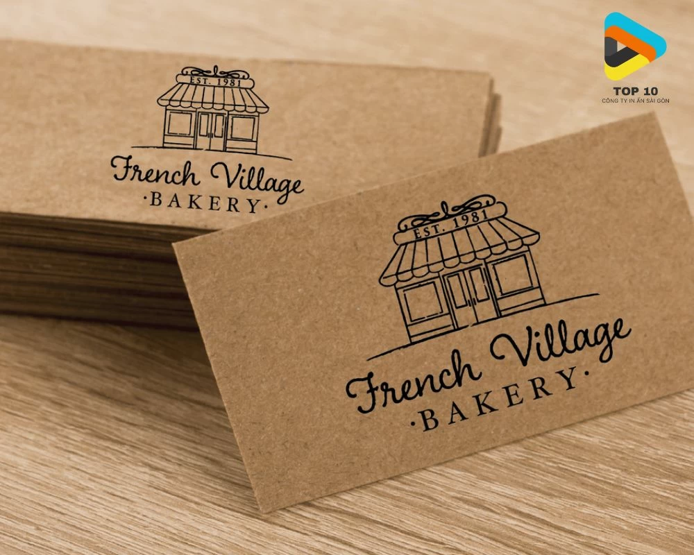 Mẫu card visit tiệm bánh đẹp phong cách vintage