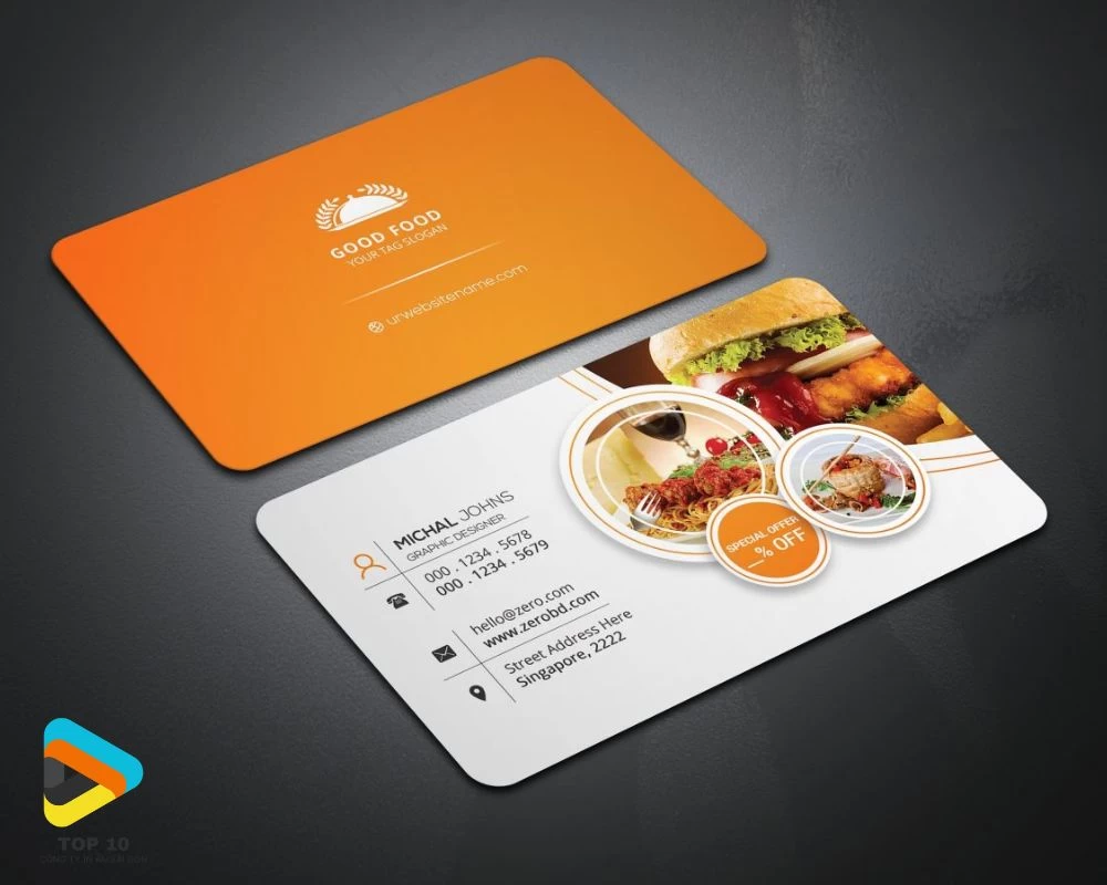 Mẫu card visit nhà hàng đẹp do Sago Print thiết kế và in ấn