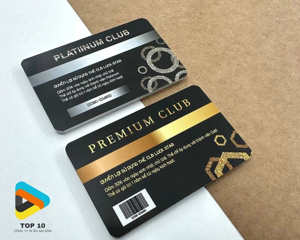 Thẻ thành viên nhựa ép kim