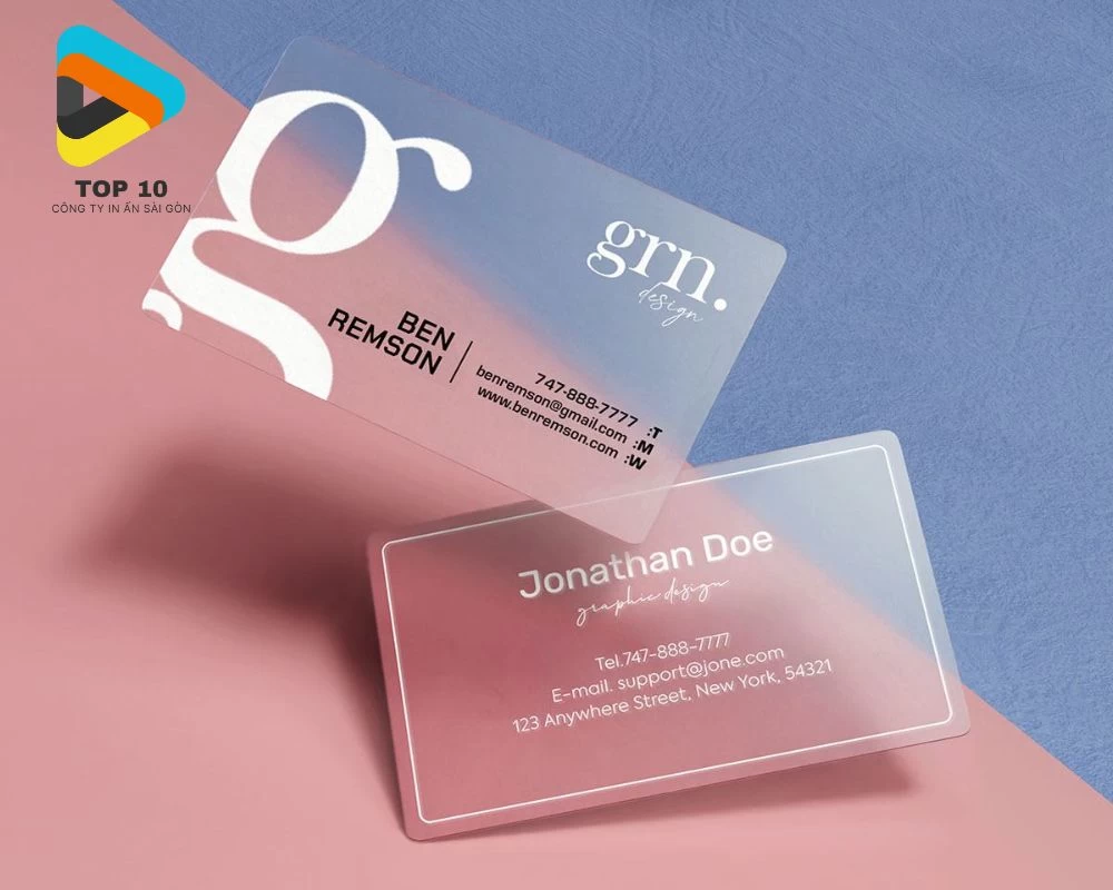Mẫu thiết kế và in thẻ nhựa trong suốt của In Tân Long