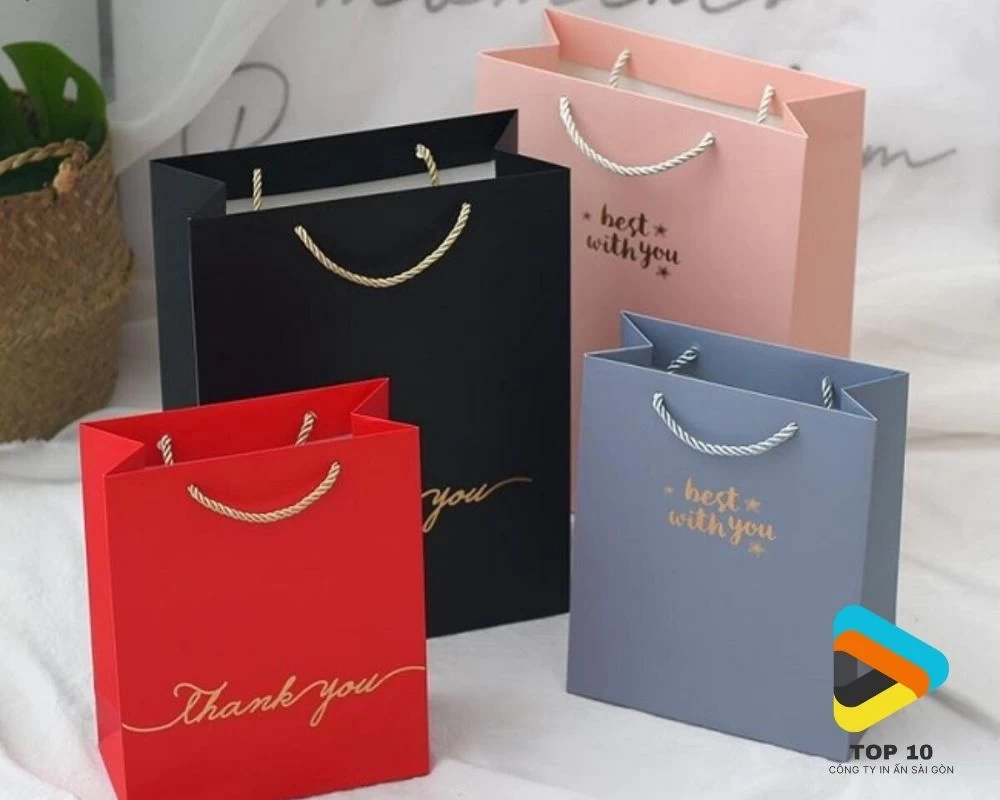 Túi giấy đựng quà cảm ơn kèm chữ Thank You