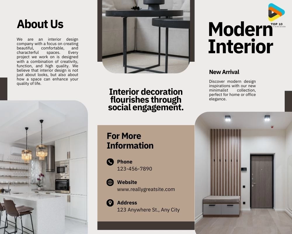 Mẫu brochure nội thất gấp ba