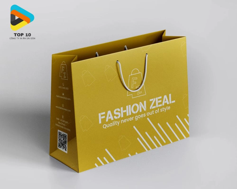Mẫu túi giấy thời trang tích hợp mã QR
