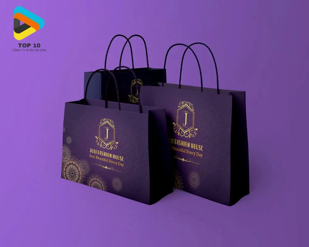 Túi giấy thời trang cao cấp màu tím