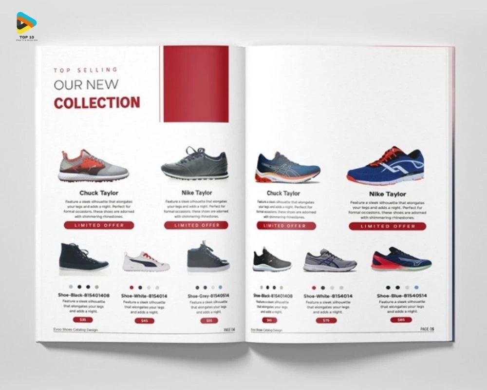 Mẫu catalogue trưng bày bộ sưu tập giày cao cấp
