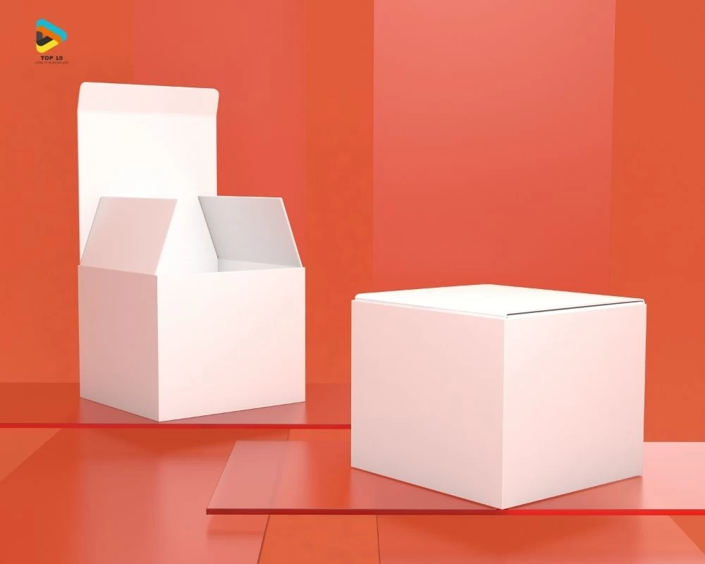 Hộp giấy vuông màu trắng