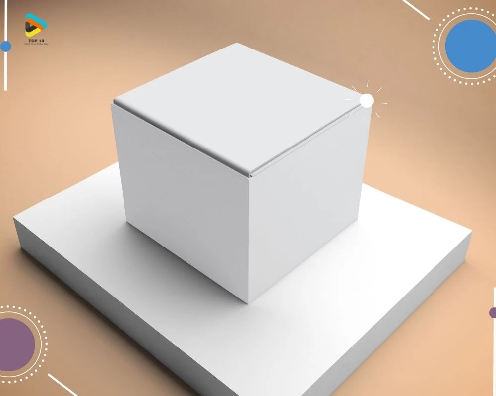 Mẫu hộp giấy vuông màu trắng