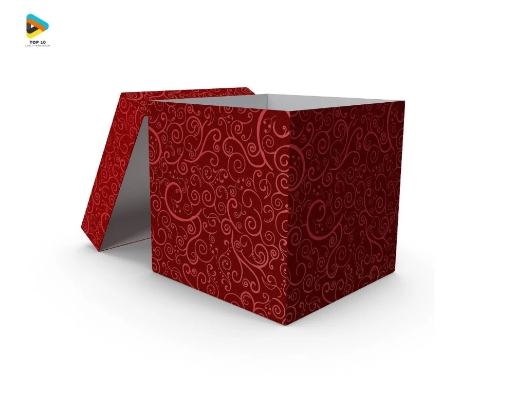 Hộp giấy vuông có họa tiết đẹp bắt mắt