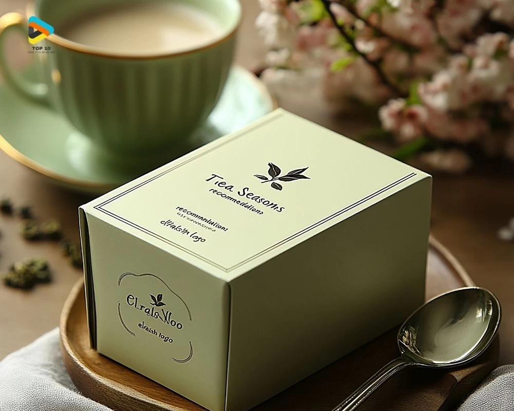 Hộp giấy đựng trà màu xám