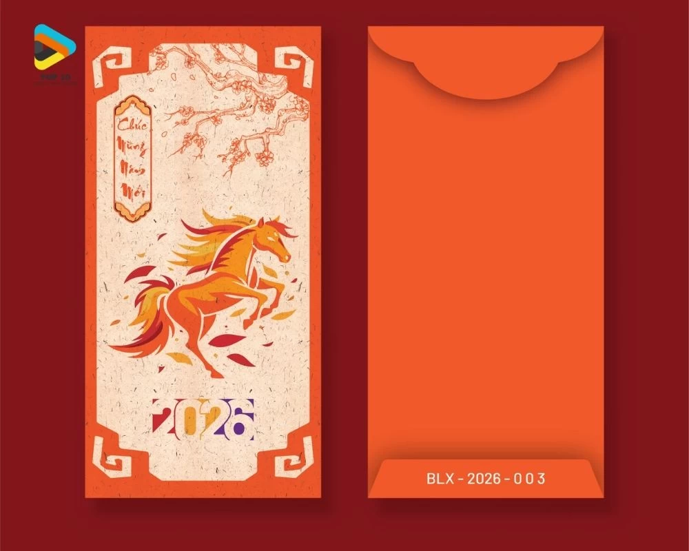 Mẫu bao lì xì hình con ngựa