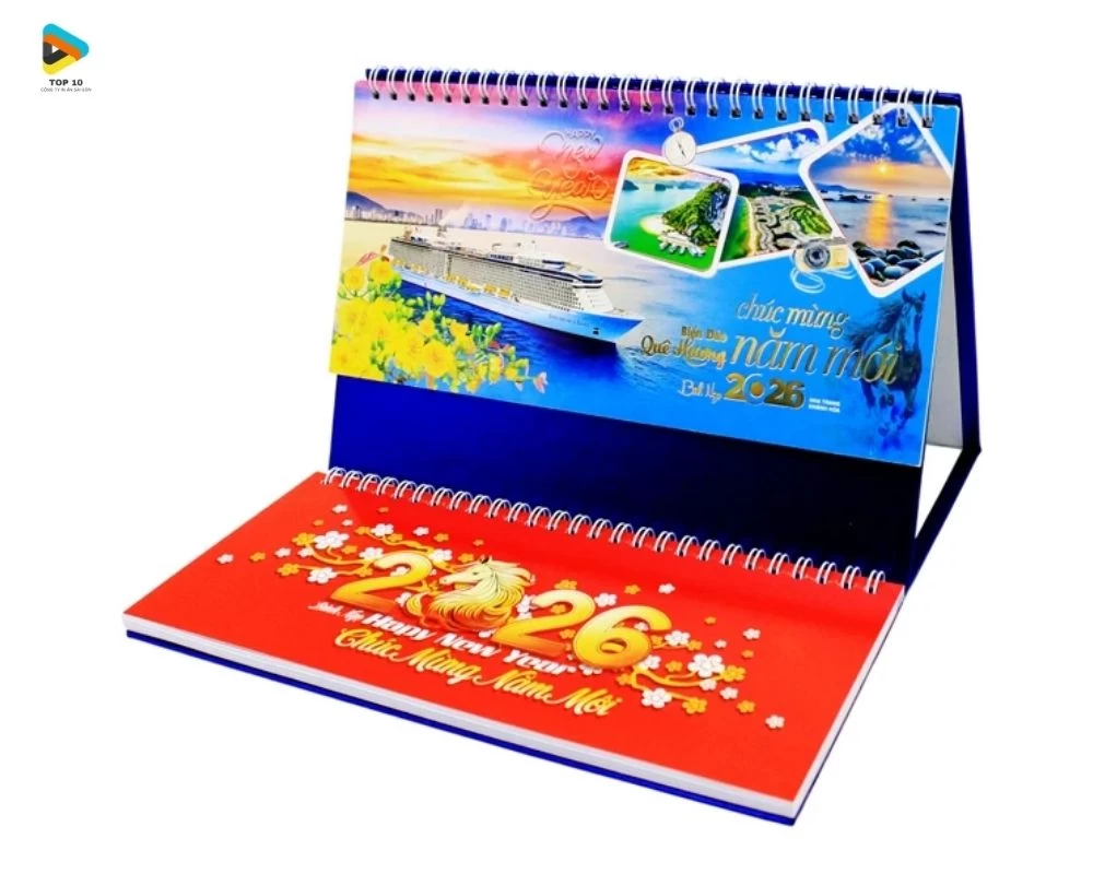 Mẫu lịch để bàn chữ M đẹp, hấp dẫn