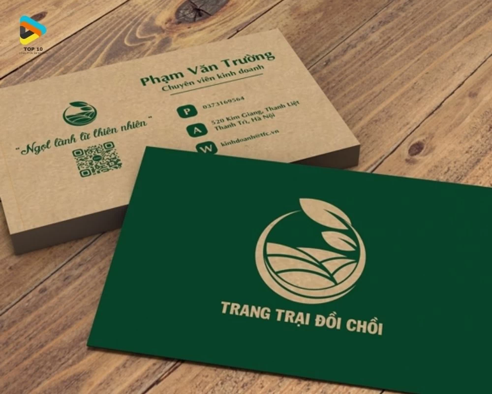 Name card làm bằng chất liệu kraft