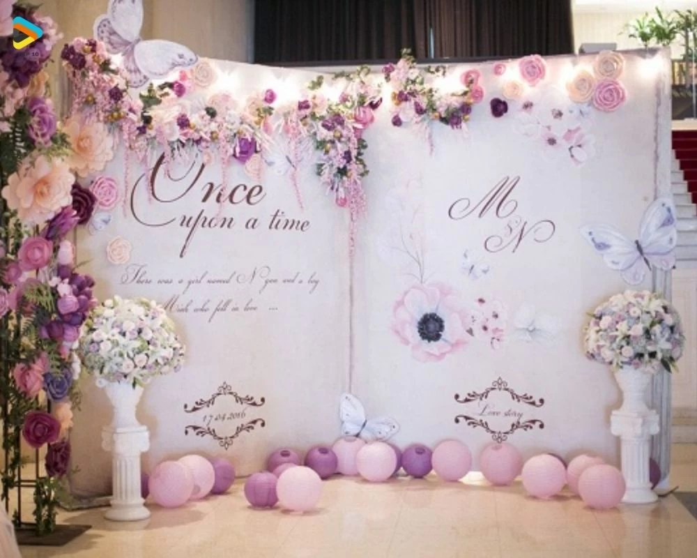 Backdrop tông màu hồng nổi bật