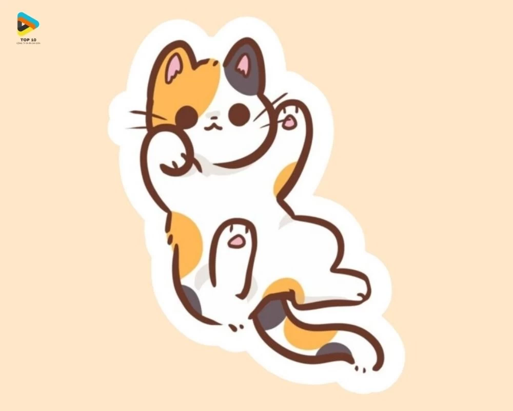 Sticker mèo có 3 màu