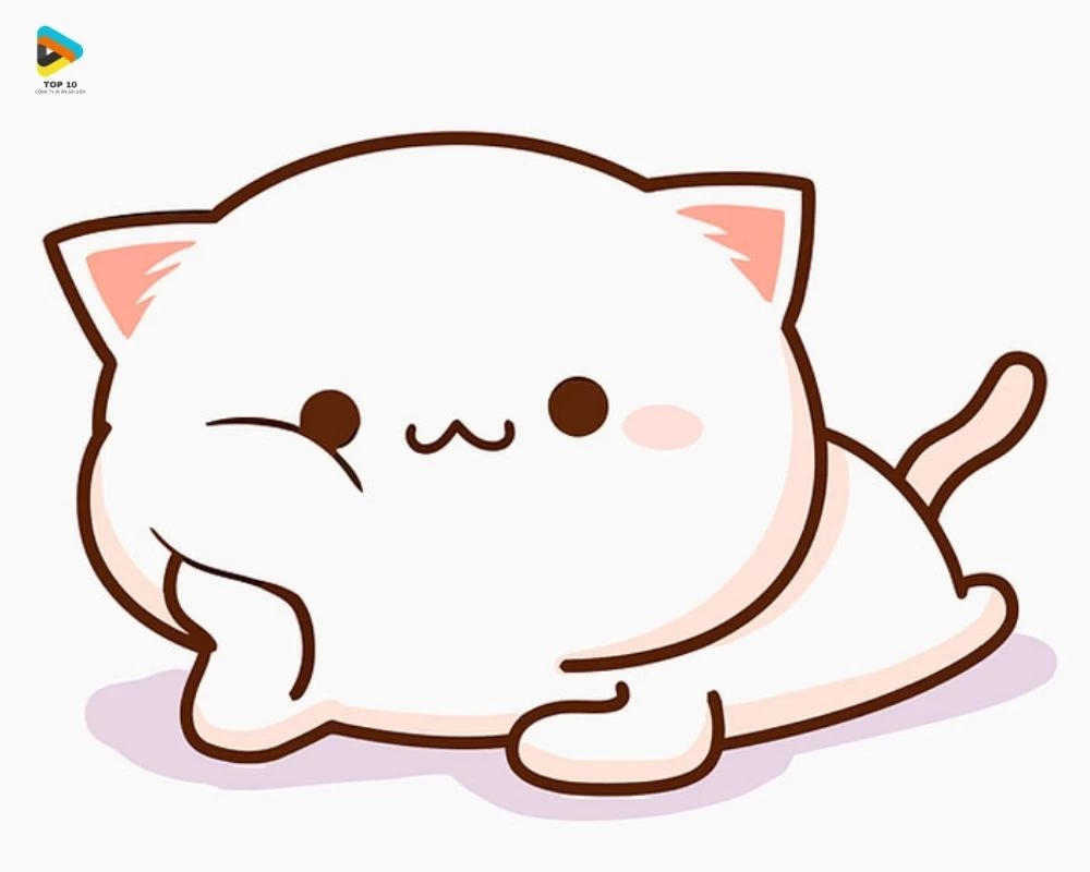 Sticker mèo đang nằm