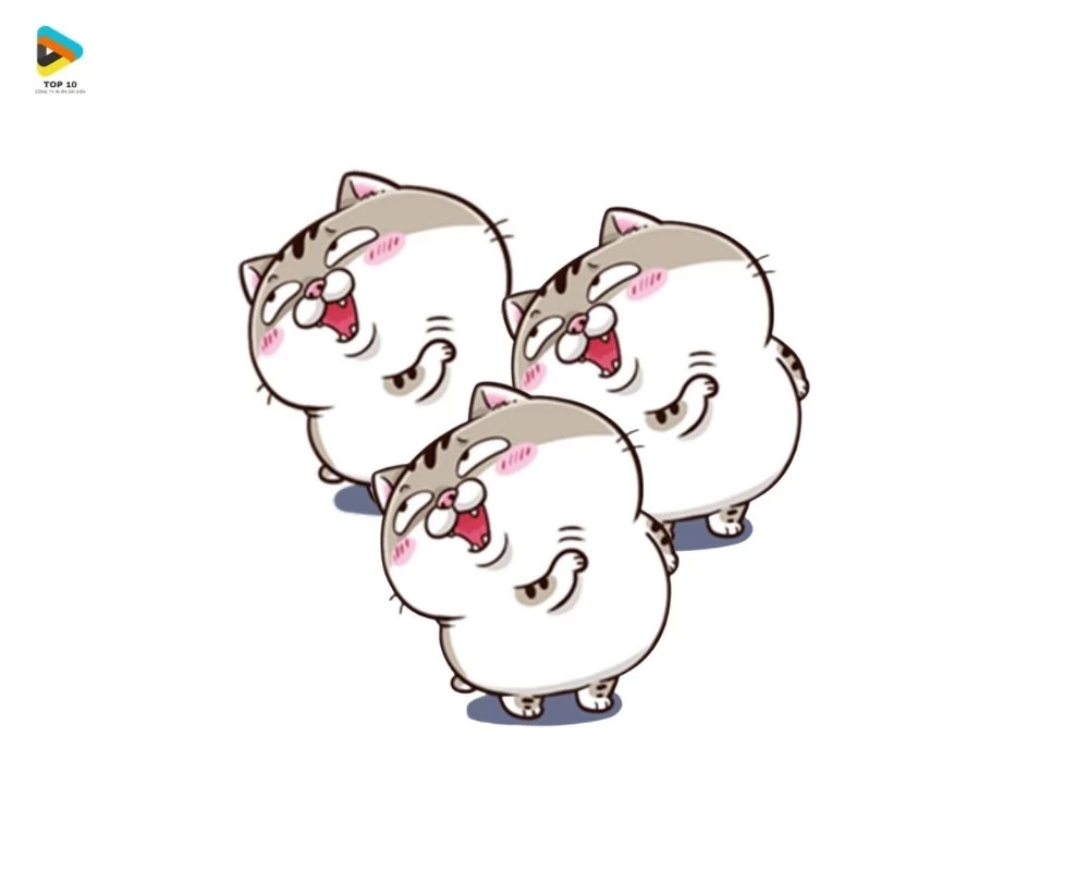 Sticker mèo biểu cảm dễ thương