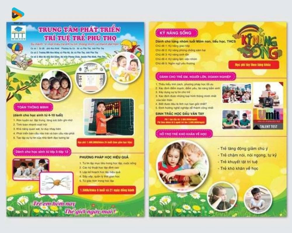 Brochure tuyển sinh màu sắc rực rỡ