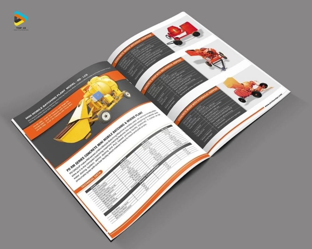 Mẫu catalogue cho ngành cơ khí với màu sắc đẹp mắt