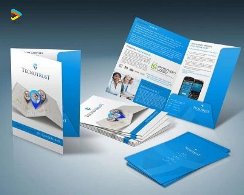 Catalogue có thiết kế sang trọng, tông xanh chủ đạo