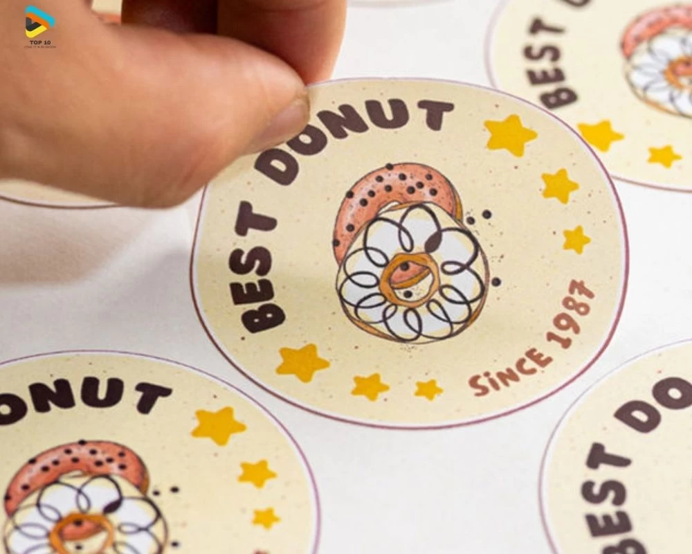 Tem giấy bánh Donut