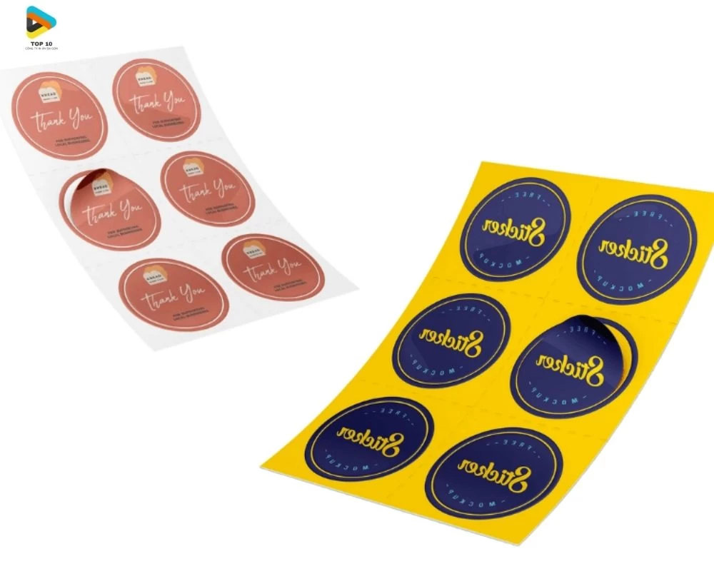 Tem giấy hình tròn đẹp