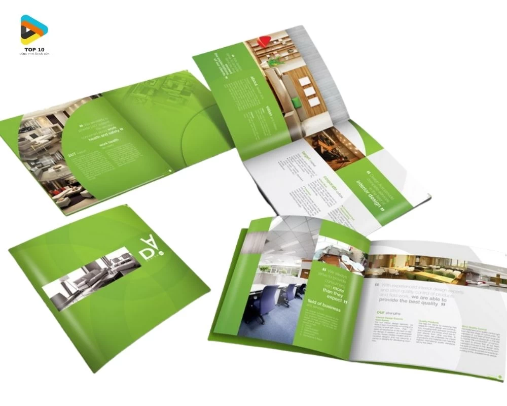 Mẫu catalogue với nền xanh nổi bật