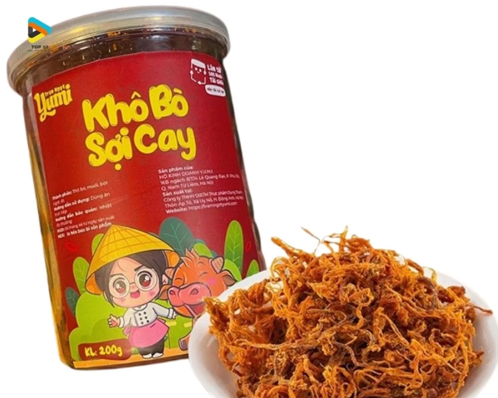 Tem dán cho hũ đựng khô bò khối lượng tịnh 500g 