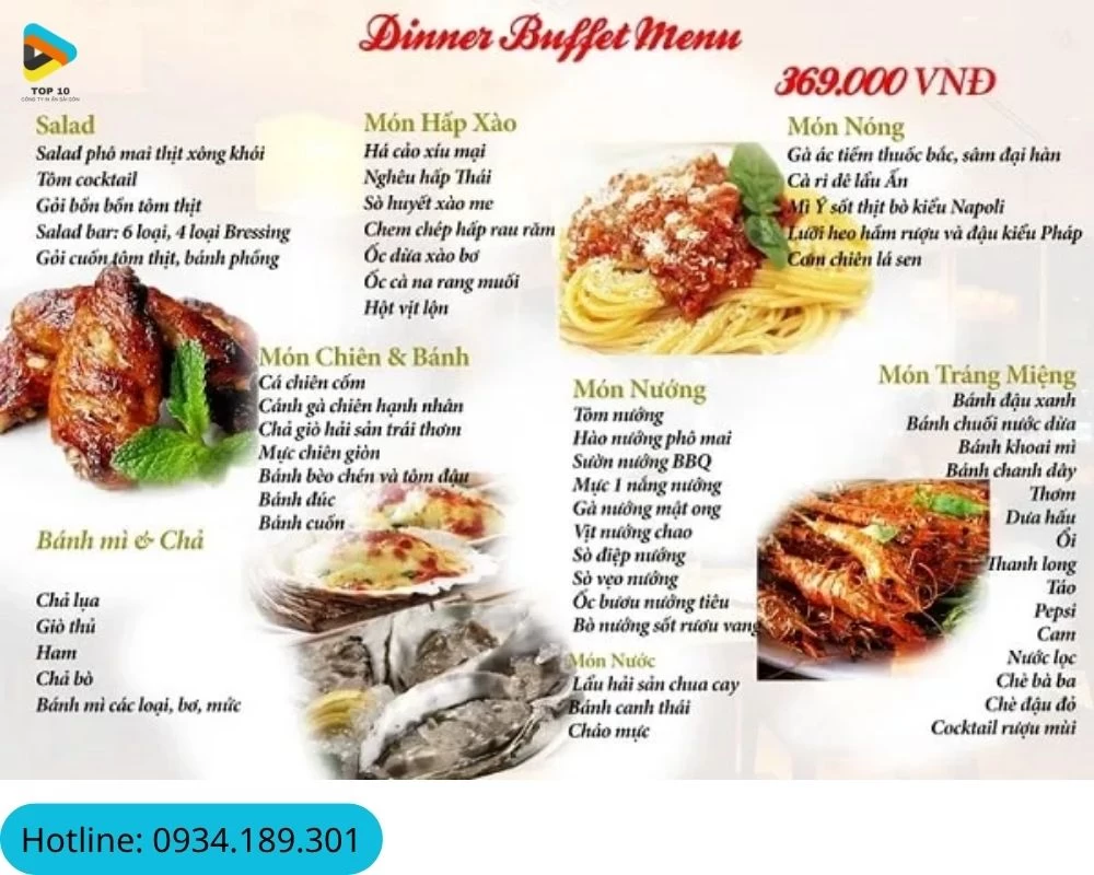Menu món buffet