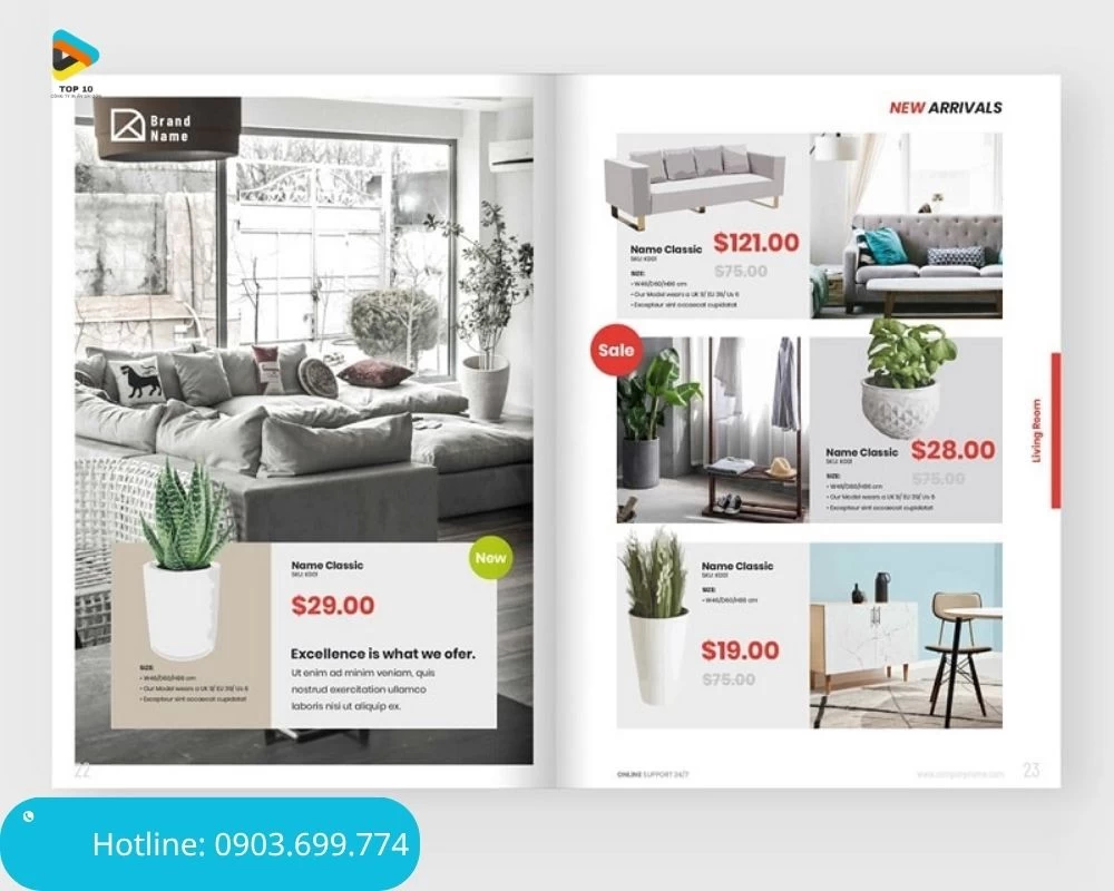 Mẫu catalogue A4 nội thất