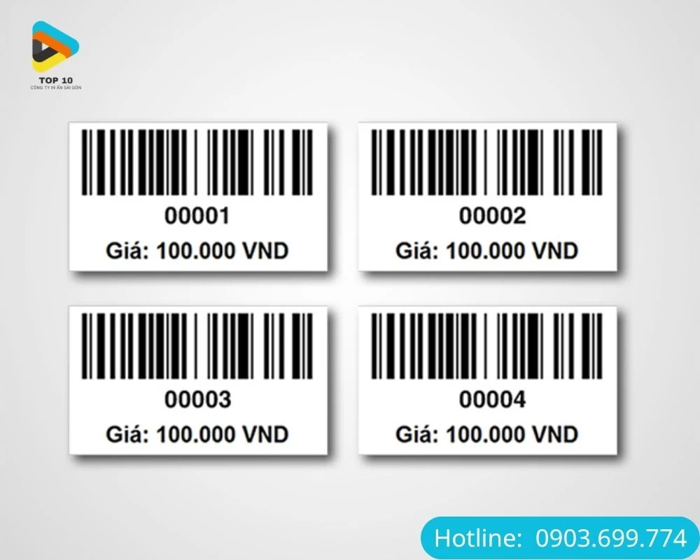 Tem mã vạch có ghi rõ số tiền