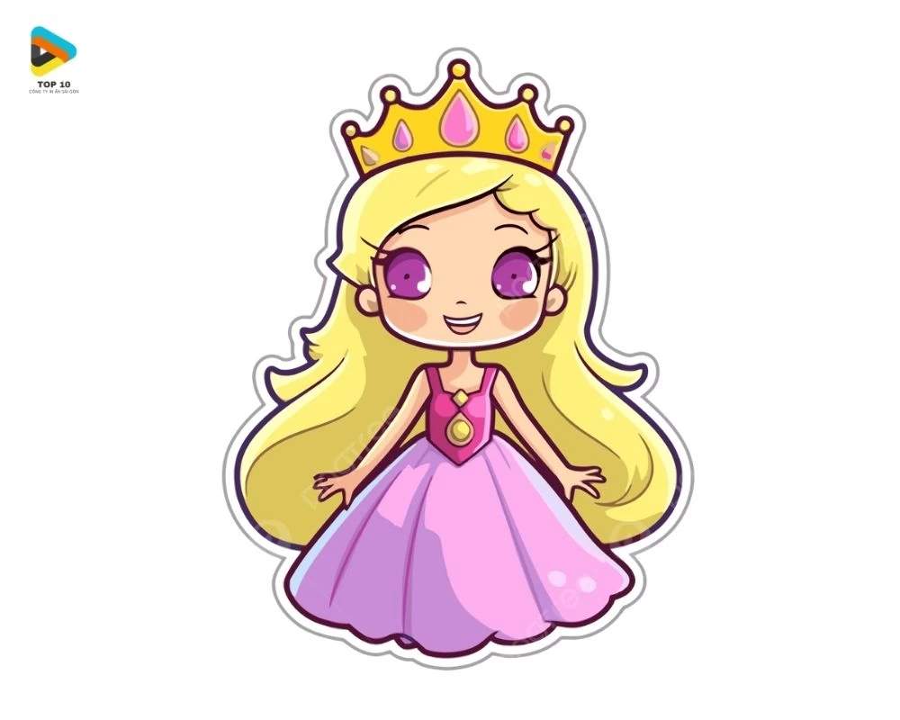 Mẫu sticker công chúa tóc vàng