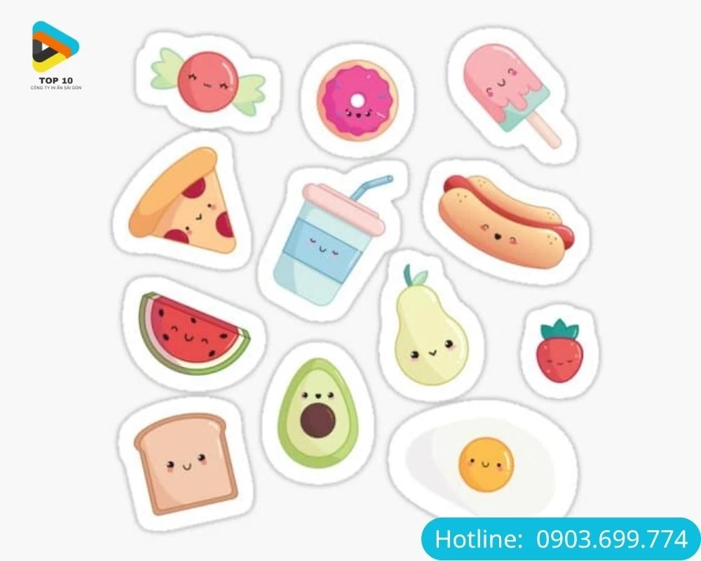 Sticker đồ ăn với các hình thù đẹp