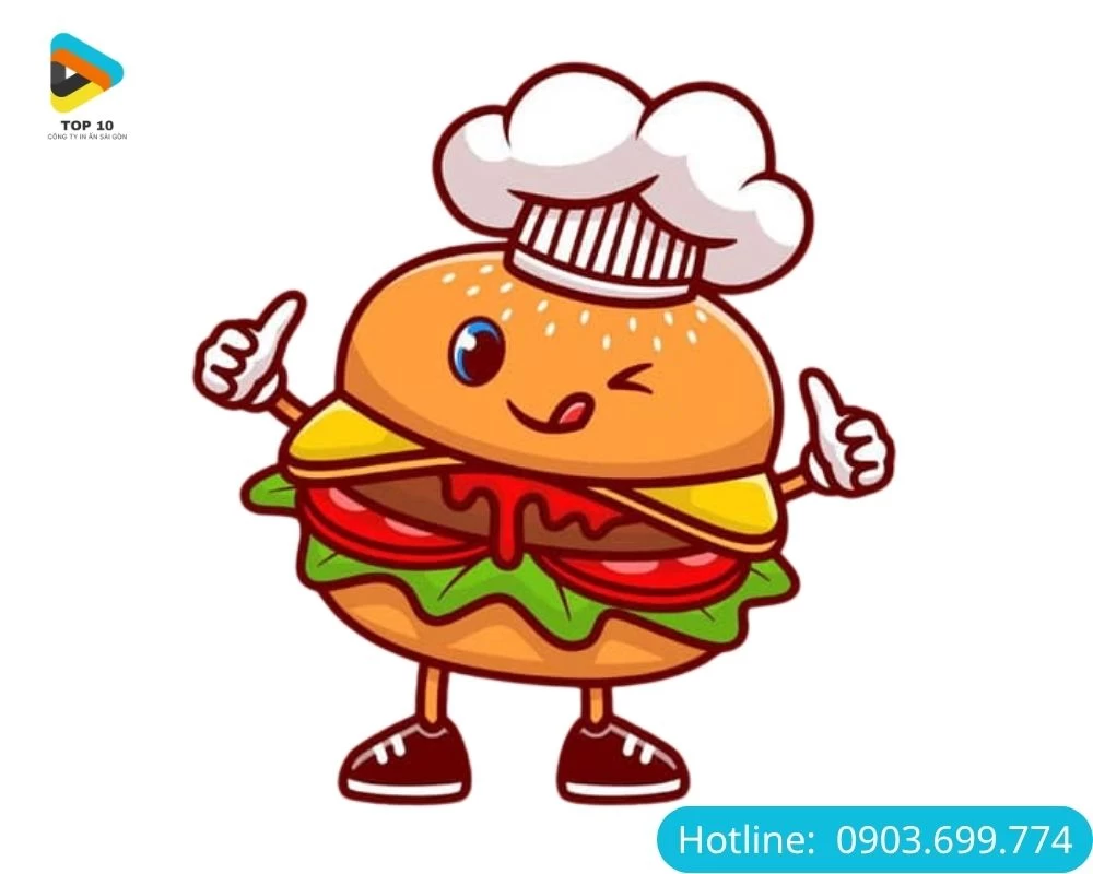 Sticker đồ ăn hình đầu bếp
