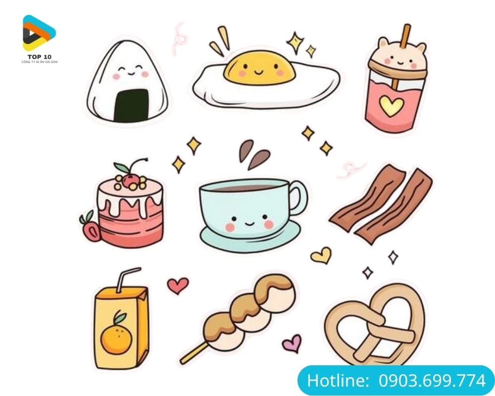 Mẫu sticker đồ ăn