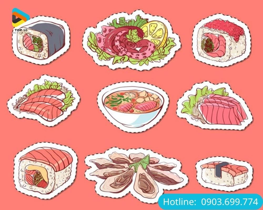 Sticker đồ ăn đẹp mắt